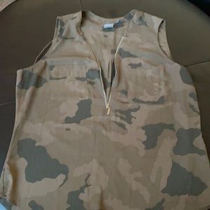 NY & Company green camo blouse (Soho Collection)